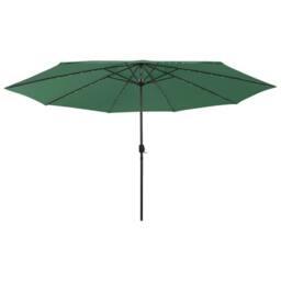 Berkfield Home Garden Parasol with LED Lights 400 cm Green - thumbnail 2