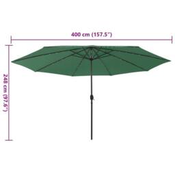 Berkfield Home Garden Parasol with LED Lights 400 cm Green - thumbnail 7