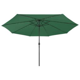 Berkfield Home Garden Parasol with LED Lights 400 cm Green - thumbnail 3