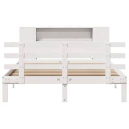 Berkfield Home Decorative Bookcase Bed without Mattress White 140x190cm Solid Wo - Size: 140x190 cm - thumbnail 4