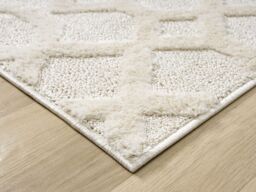 Desire Rugs Isabella Living Room Area Rugs - Embossed Imperial Trellis Design in Cream - Size: 80 cm x 150 cm - thumbnail 4
