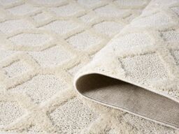 Desire Rugs Isabella Living Room Area Rugs - Embossed Imperial Trellis Design in Cream - Size: 80 cm x 150 cm - thumbnail 3