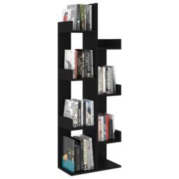 Berkfield Home Book Cabinet Black 48x25.5x140 cm Engineered Wood - thumbnail 4