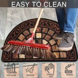 EONLION 2PCS Outdoor Door Mat Slate in Brown - Size: 100 cm x 100 cm - thumbnail 5