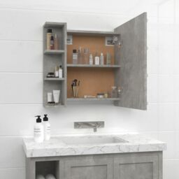 Berkfield Home Mirror Cabinet with LED Concrete Grey 70x16.5x60 cm - thumbnail 5