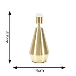 ValueLights Jax Metal Pear Shaped Dimmable Touch Table Lamp Base in Gold - thumbnail 6