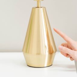 ValueLights Jax Metal Pear Shaped Dimmable Touch Table Lamp Base in Gold - thumbnail 3