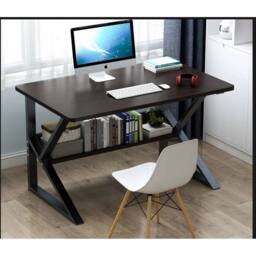 FLAVORA Home Office Computer Desk Laptop Workstation in Black - Size: 100 cm x 100 cm - thumbnail 5