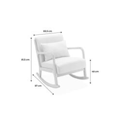 sweeek Scandi-style Wooden Rocking Chair With Cushion in Blue - thumbnail 5