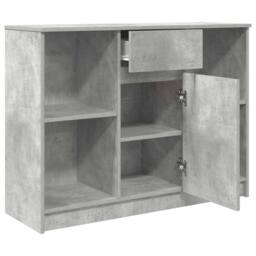 Berkfield Home Sideboard with Drawer Concrete Grey 101x35x76 cm Engineered Wood - Size: 101 x 35 x 76 cm - thumbnail 5