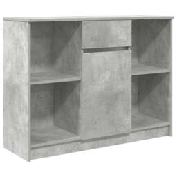 Berkfield Home Sideboard with Drawer Concrete Grey 101x35x76 cm Engineered Wood - Size: 101 x 35 x 76 cm - thumbnail 1