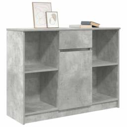 Berkfield Home Sideboard with Drawer Concrete Grey 101x35x76 cm Engineered Wood - Size: 101 x 35 x 76 cm - thumbnail 4