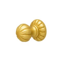 Melody Maison Shiny Gold Round Scalloped Drawer Knob With Scallop Detailed Base - thumbnail 1