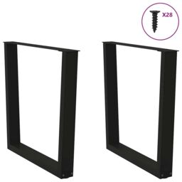 Berkfield Home Dining Table Legs V-Shape 2 pcs Black 80x(72-73.3) cm Steel - thumbnail 4