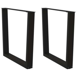 Berkfield Home Dining Table Legs V-Shape 2 pcs Black 80x(72-73.3) cm Steel - thumbnail 1