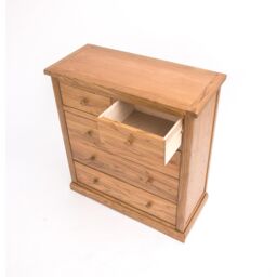 Cabinet Bits Salerno 5 Drawer Chest of Drawers Wood Knob in Natural - thumbnail 4