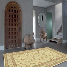 The Rug Shop UK Beige Traditional Easy to clean Machine Made Border Floral Area Rug - Size: 160 cm x 230 cm - thumbnail 1