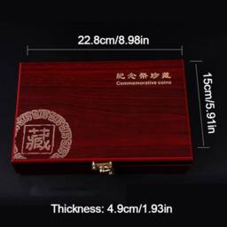SPETLEK Wooden Coins Display Storage Box 50Pcs Case Capsules in Brown - Size: Large - thumbnail 2