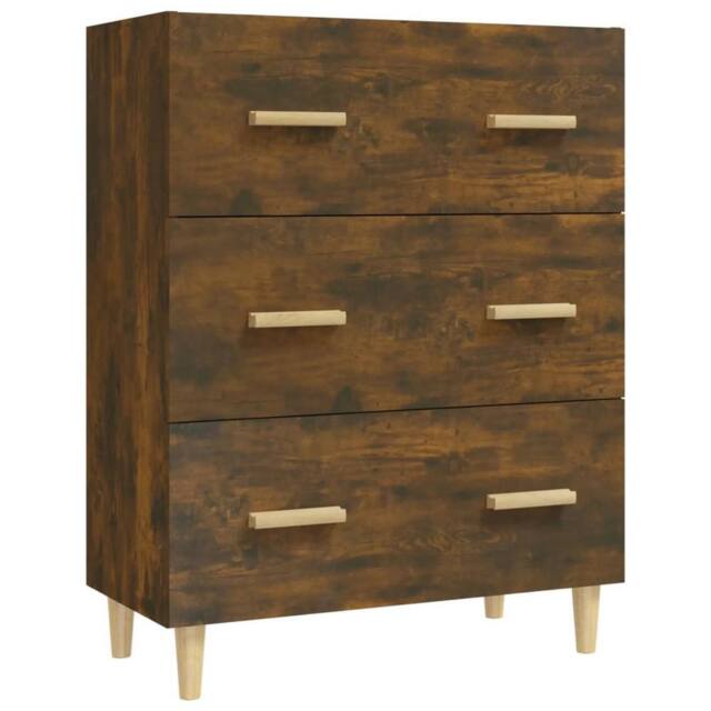 Berkfield Home Sideboard Smoked Oak 70x34x90 cm Engineered Wood in Brown - Size: 70 x 34 x 90 cm - image 1