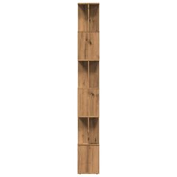 Berkfield Home Book Cabinet Artisan Oak 80x24x192 cm Engineered Wood in Brown - Size: 80 x 24 x 192 cm - thumbnail 5