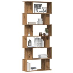 Berkfield Home Book Cabinet Artisan Oak 80x24x192 cm Engineered Wood in Brown - Size: 80 x 24 x 192 cm - thumbnail 1