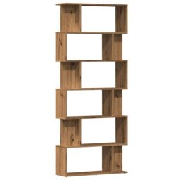 Berkfield Home Book Cabinet Artisan Oak 80x24x192 cm Engineered Wood in Brown - Size: 80 x 24 x 192 cm - thumbnail 2