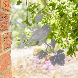 Paper High Iron Bird Silhouette Garden Art in Silver - thumbnail 5