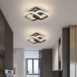 Pheashine 2-Pack Square LED Ceiling Lights, 23cm, 22W 4500K Neutral White Flush in Black - thumbnail 2