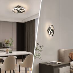 Pheashine 2-Pack Square LED Ceiling Lights, 23cm, 22W 4500K Neutral White Flush in Black - thumbnail 6