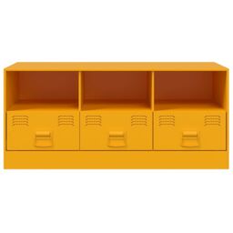 Berkfield Home TV Cabinet Mustard Yellow 99x39x44 cm Steel - Size: 99 x 39 x 44 cm - thumbnail 6