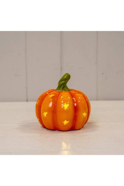 KDMD Orange Ceramic Pumpkin with LED - image 1
