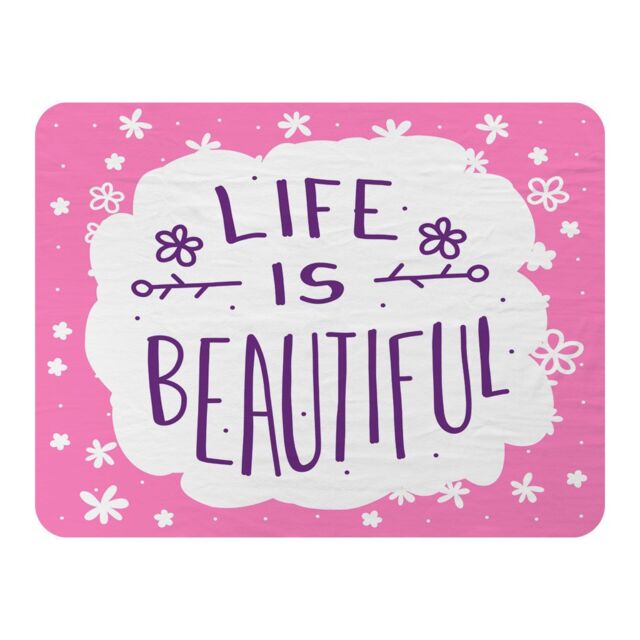 Benjamin Tate Design Life Is Beautiful Blanket in Natural - Size: 120 cm x 150 cm - image 1