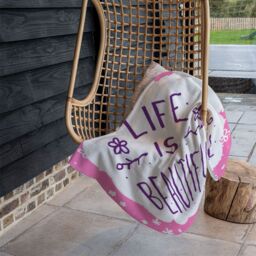 Benjamin Tate Design Life Is Beautiful Blanket in Natural - Size: 120 cm x 150 cm - thumbnail 4