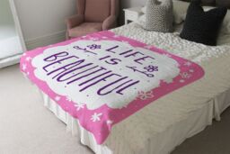 Benjamin Tate Design Life Is Beautiful Blanket in Natural - Size: 120 cm x 150 cm - thumbnail 3