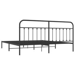 Berkfield Home Metal Bed Frame with Headboard Black 200x200 cm - thumbnail 8