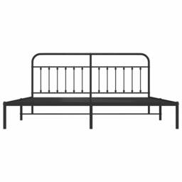 Berkfield Home Metal Bed Frame with Headboard Black 200x200 cm - thumbnail 6