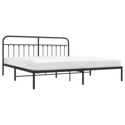 Berkfield Home Metal Bed Frame with Headboard Black 200x200 cm - thumbnail 5