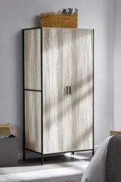 Home Discount Vida Designs Brooklyn 2 Door Wardrobe Storage Bedroom Furniture 1800 x 830 x 520 mm in Grey - thumbnail 1