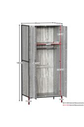 Home Discount Vida Designs Brooklyn 2 Door Wardrobe Storage Bedroom Furniture 1800 x 830 x 520 mm in Grey - thumbnail 3
