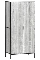 Home Discount Vida Designs Brooklyn 2 Door Wardrobe Storage Bedroom Furniture 1800 x 830 x 520 mm in Grey - thumbnail 7