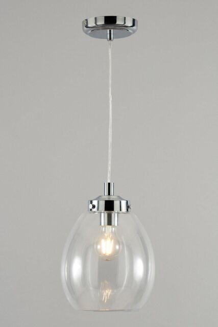 BHS Lighting Zeta Bathroom Pendant Ceiling Light in Silver - image 1