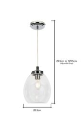 BHS Lighting Zeta Bathroom Pendant Ceiling Light in Silver - thumbnail 5
