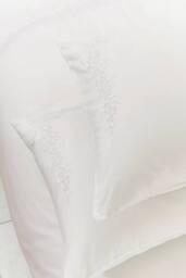 Helena Springfield 'Erin Embroidery' Cotton Duvet Cover Set in White - Size: Double - thumbnail 6