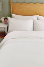 Helena Springfield 'Erin Embroidery' Cotton Duvet Cover Set in White - Size: Double - thumbnail 3