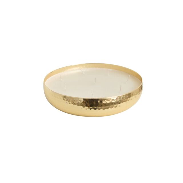 Melody Maison Large Round Hammered Gold 8 Wick Scented Candle - 27cm - image 1