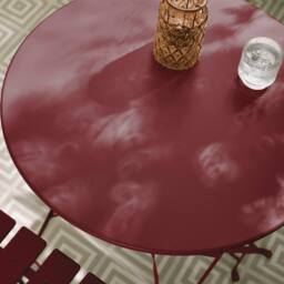 FurnitureboxUK Cabo 2 Seater Metal Bistro Set with Round Table in Burgundy - thumbnail 4
