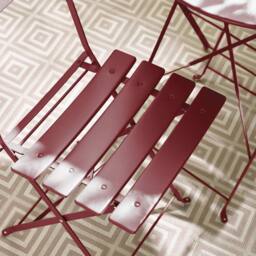 FurnitureboxUK Cabo 2 Seater Metal Bistro Set with Round Table in Burgundy - thumbnail 5