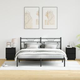 Berkfield Home Bedside Cabinets with LED Lights 2 pcs Black 39x34.5x50 cm - thumbnail 5