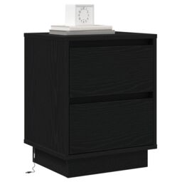 Berkfield Home Bedside Cabinets with LED Lights 2 pcs Black 39x34.5x50 cm - thumbnail 3