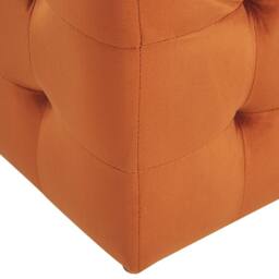 Wyld and Coco Orange Velvet Tufted Storage Ottoman Bench - thumbnail 8